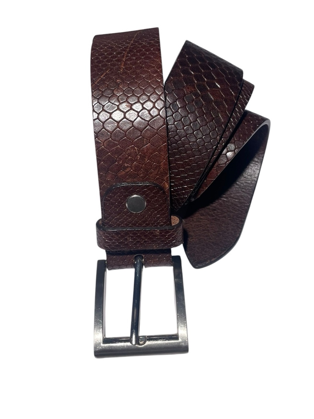 Handmade Italian Belt Brown Snake Print Leather Daniele Sole Firenze Men's  40